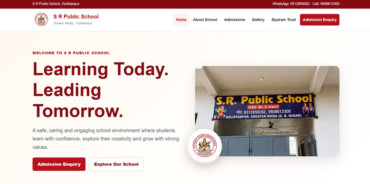 S.R. Public School website project